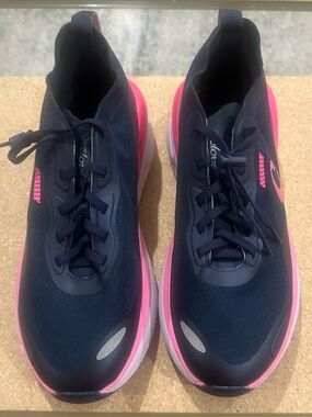 Women's Navy Athletic Sneakers with Hot Pink Accents